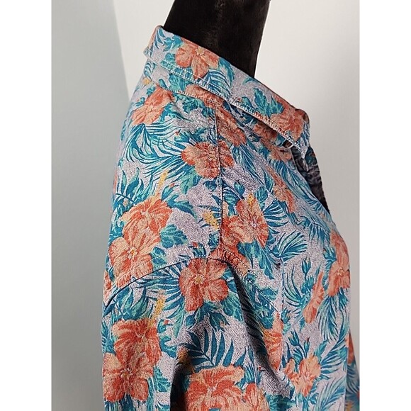 Chip & Pepper California XL Summer Aloha Hawaiian Button Blue Short Cotton - Picture 7 of 11